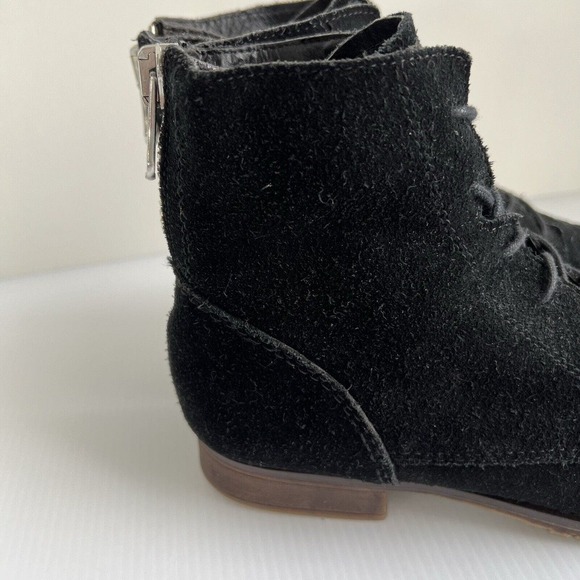 Steve Madden Rawlings Size 7 Black Leather Suede Booties Ankle Boots - Picture 2 of 12